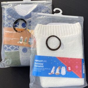 🌟2 Pack🌟 Pet Sweater Cozy Warm Vanilla Super  Soft and Blue/Green Button Small